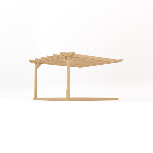 Wall Mounted Double Premium Pergola with Decking Kit | Timber | Multiple Sizes
