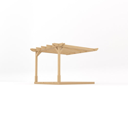 Wall Mounted Double Premium Pergola with Decking Kit | Timber | Multiple Sizes