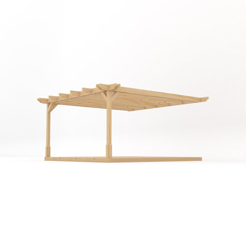 Wall Mounted Double Premium Pergola with Decking Kit | Timber | Multiple Sizes