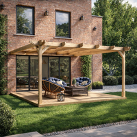 Wall Mounted Double Premium Pergola with Decking Kit | Timber | Multiple Sizes