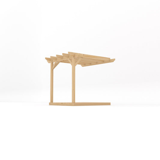 Veranda | Timber Garden Veranda | Integrated Decking Base | Wall Mounted Garden Structure | Light Green | 2.4m Depth x 2.4m Length