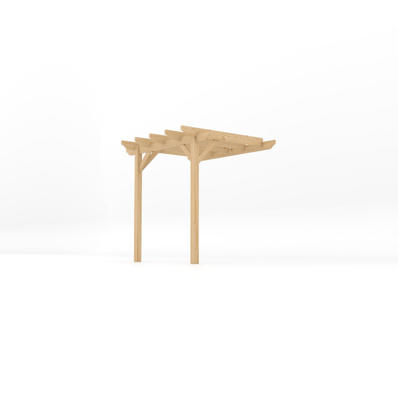 Wall Mounted Garden Pergola - Light Green - 1.8m Depth x 2.4m Length