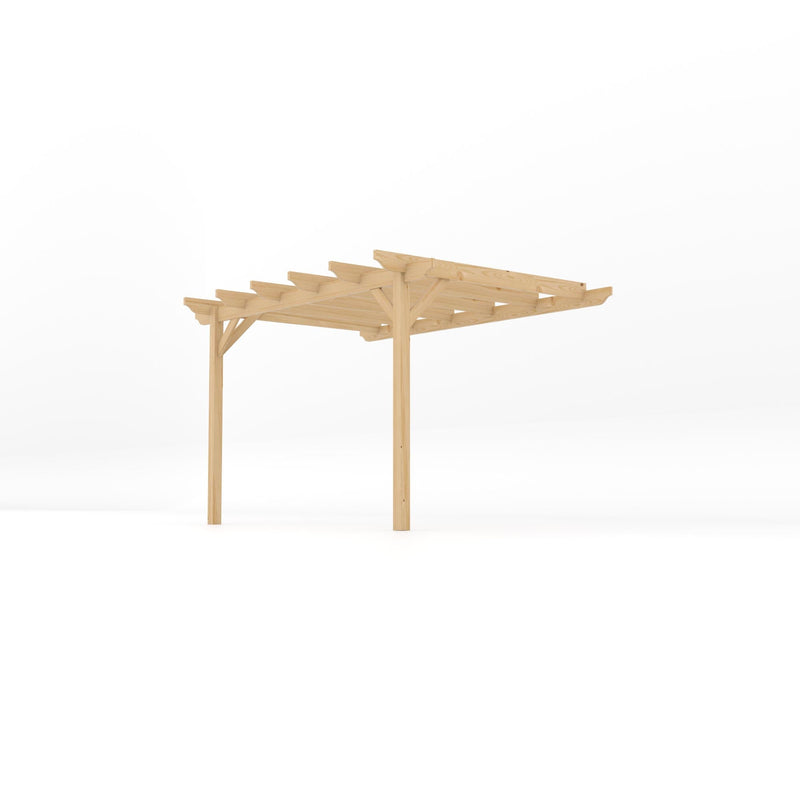 Wall Mounted Garden Pergola - Light Green - 2.4m Depth x 3.6m Length