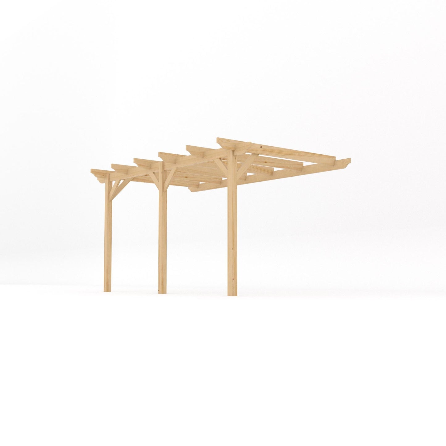 Wall Mounted Garden Pergola - Light Green - 2.4m Depth x 4.2m Length