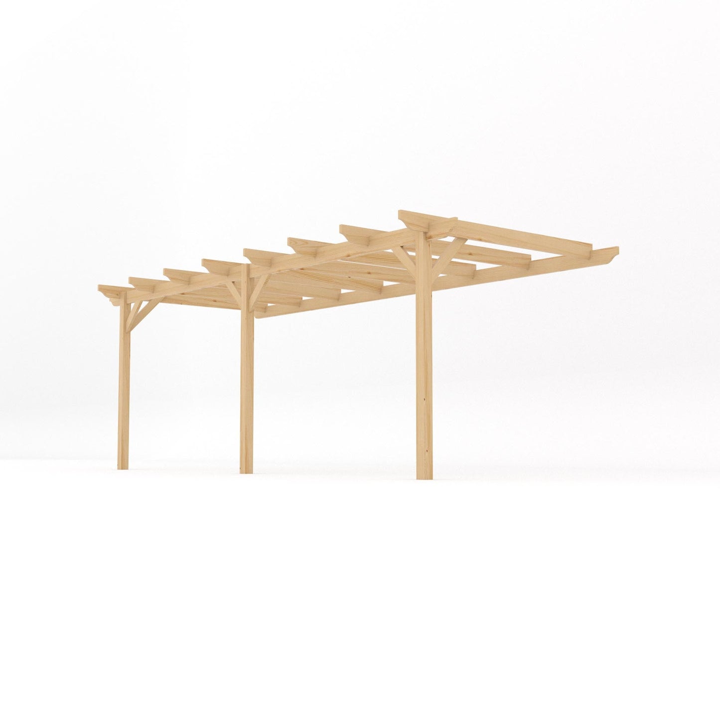 Wall Mounted Garden Pergola - Light Green - 3m Depth x 6m Length