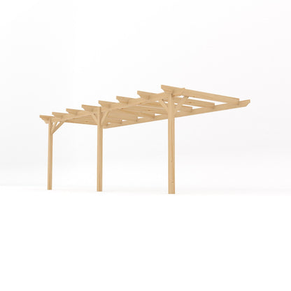 Wall Mounted Garden Pergola - Light Green - 1.8m Depth x 6m Length