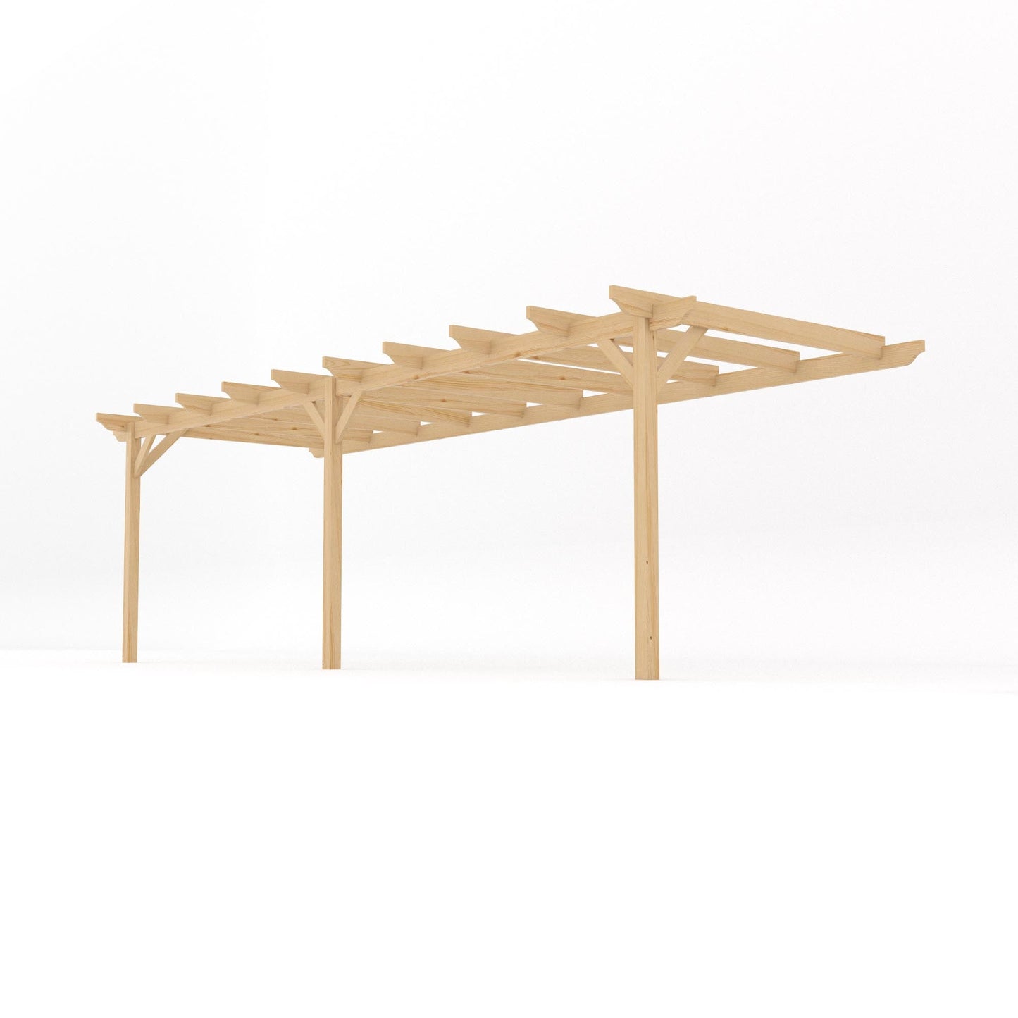 Wall Mounted Garden Pergola - Light Green - 3.6m Depth x 7.2m Length