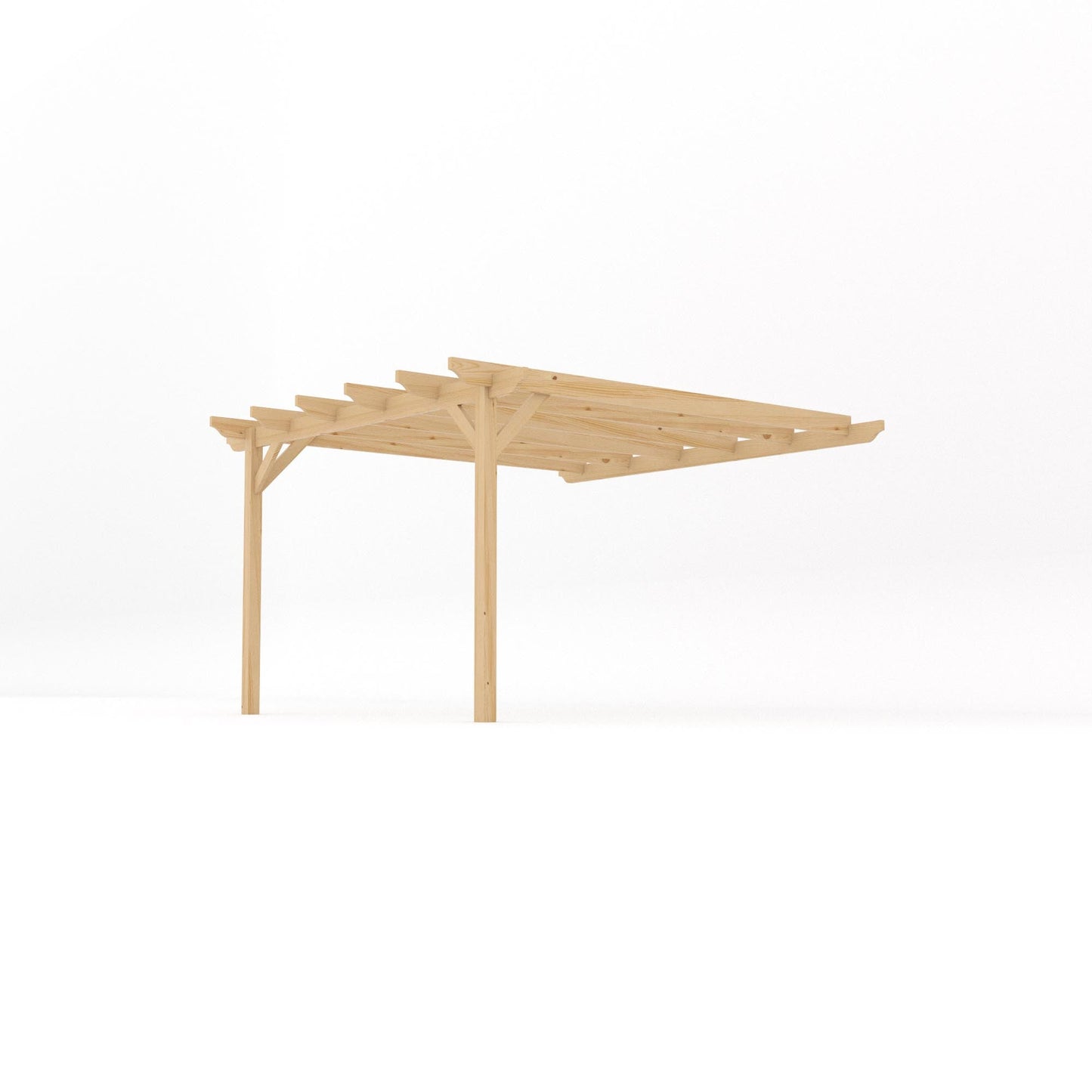 Wall Mounted Garden Pergola - Light Green - 3.6m Depth x 3.6m Length