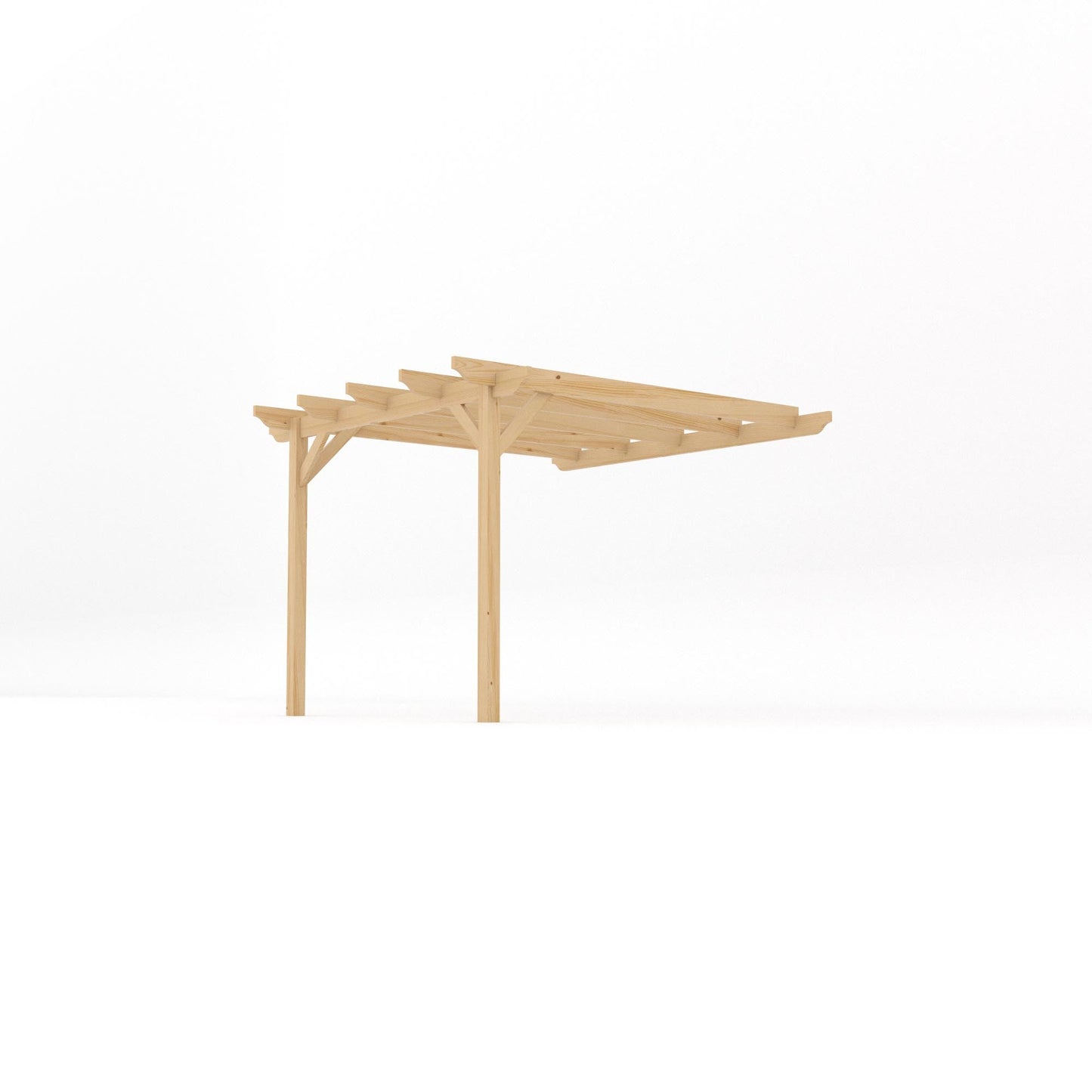 Wall Mounted Garden Pergola - Light Green - 3m Depth x 3m Length