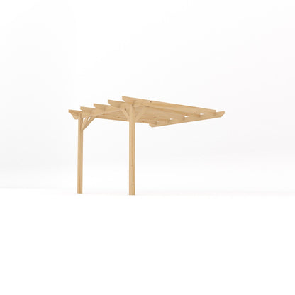 Wall Mounted Garden Pergola - Light Green - 3m Depth x 3m Length