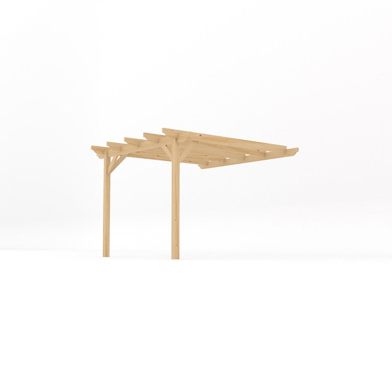 Wall Mounted Garden Pergola - Light Green - 3m Depth x 3m Length