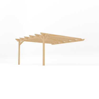 Wall Mounted Garden Pergola - Light Green - 4.2m Depth x 4.2m Length