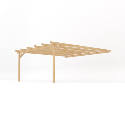Wall Mounted Garden Pergola - Light Green - 4.8m Depth x 4.8m Length
