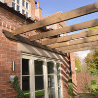 Veranda | Timber Garden Veranda | Wall Mounted Garden Structure | Open Slatted Roof | Rustic Brown | 2.4m Depth x 7.2m Length