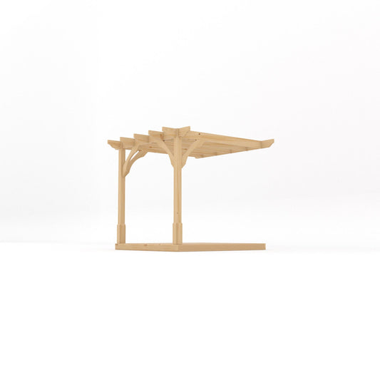 Veranda | Timber Premium Veranda | Integrated Decking Base | Wall Mounted Garden Structure | Light Green | 2.4m Depth x 2.4m Length