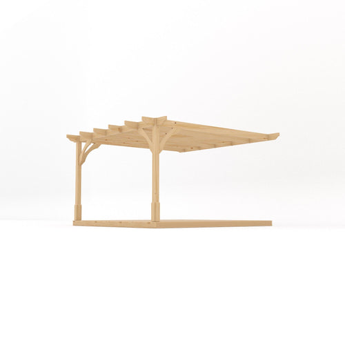 Wall Mounted Premium Pergola with Decking Kit | Timber | Multiple Sizes