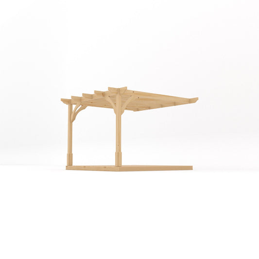 Veranda | Timber Premium Veranda | Integrated Decking Base | Wall Mounted Garden Structure | Light Green | 3m Depth x 3m Length