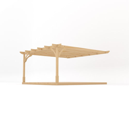 Wall Mounted Premium Pergola with Decking Kit | Timber | Multiple Sizes