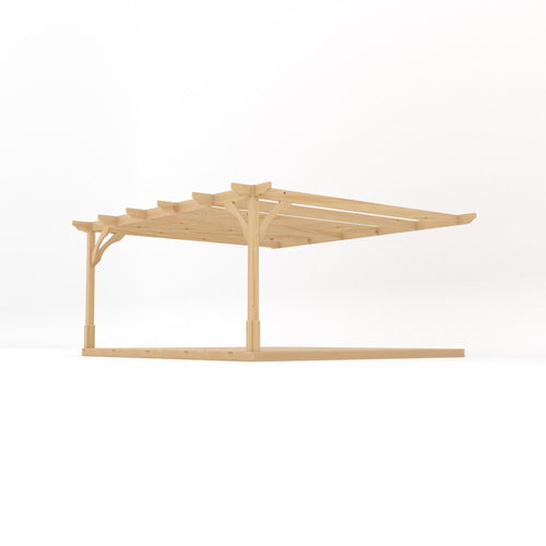 Wall Mounted Premium Pergola with Decking Kit | Timber | Multiple Sizes