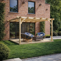 Veranda | Timber Premium Veranda | Integrated Decking Base | Wall Mounted Garden Structure | Light Green | 2.4m Depth x 2.4m Length