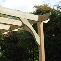 Veranda | Timber Premium Veranda | Wall Mounted Garden Structure | Heavyweight Section Timber | Light Green | 4.2m Depth x 6m Length
