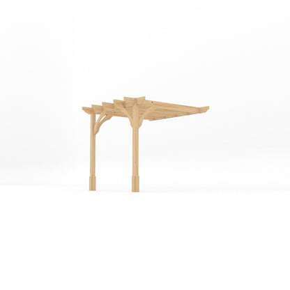 Wall Mounted Premium Pergola - Light Green - 2.4m Depth x 2.4m Length