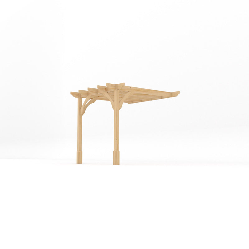 Wall Mounted Premium Pergola - Light Green - 2.4m Depth x 2.4m Length