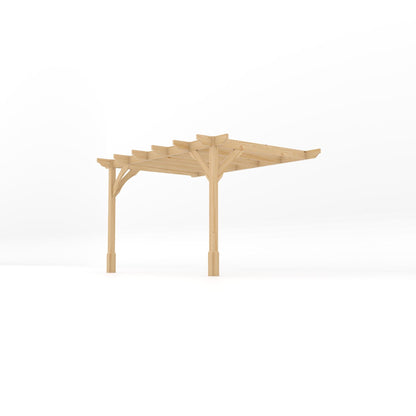 Wall Mounted Premium Pergola - Light Green - 2.4m Depth x 3.6m Length