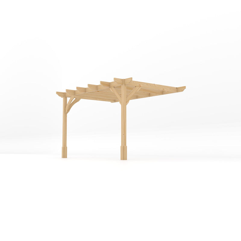 Wall Mounted Premium Pergola - Light Green - 2.4m Depth x 3.6m Length