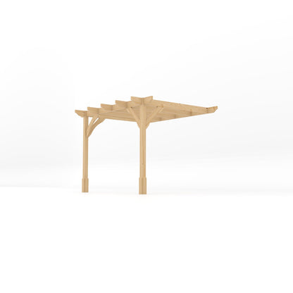 Wall Mounted Premium Pergola - Light Green - 2.4m Depth x 3m Length