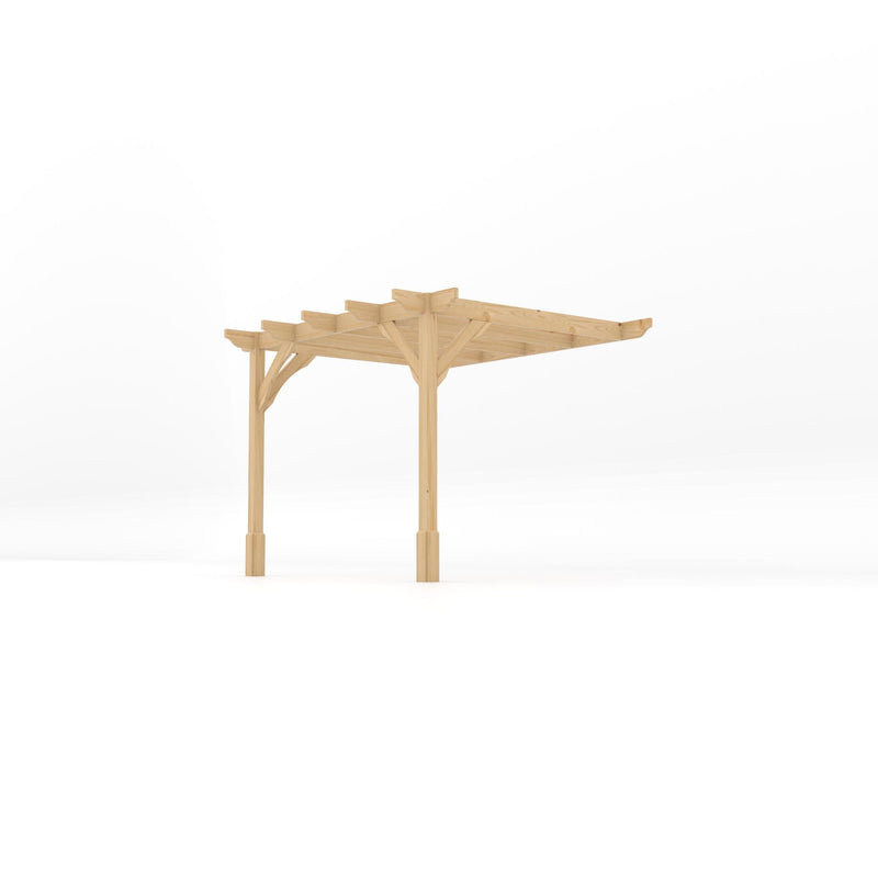 Wall Mounted Premium Pergola - Light Green - 2.4m Depth x 3m Length