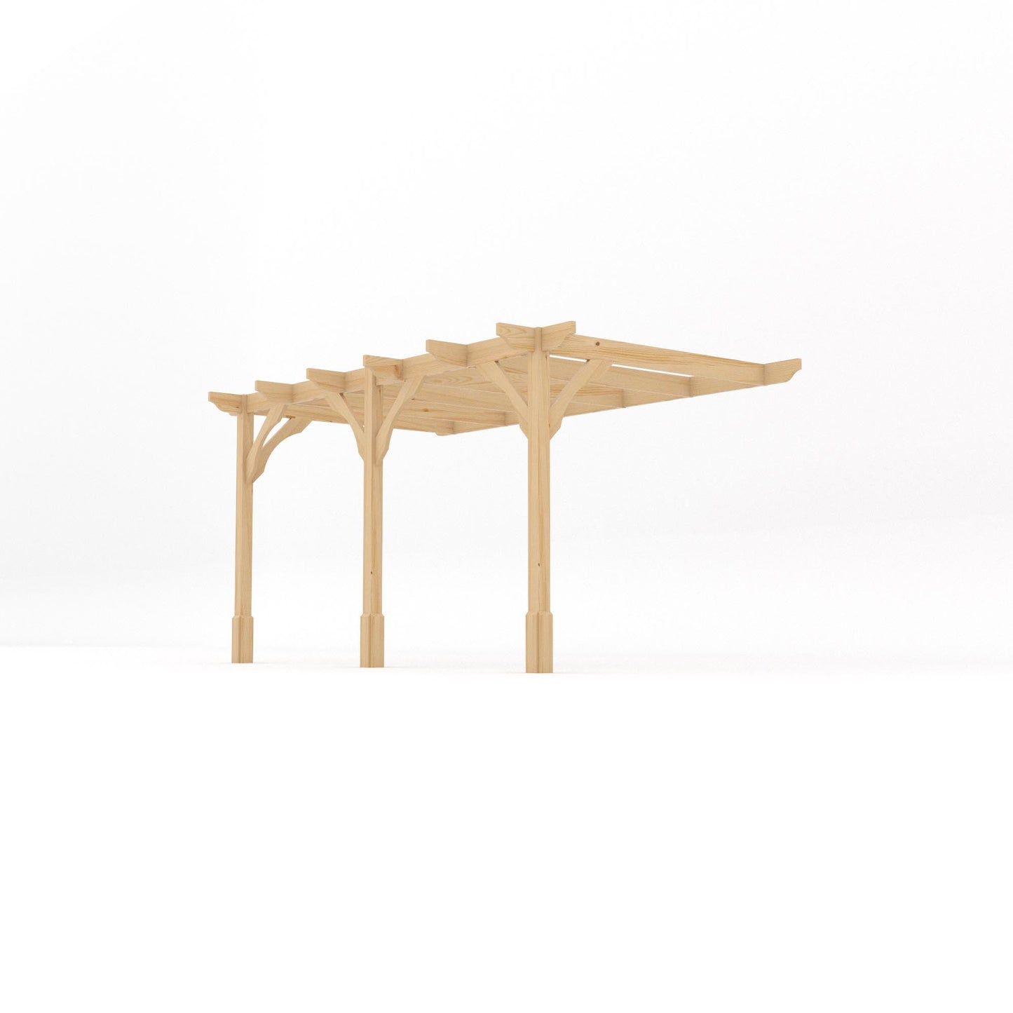 Wall Mounted Premium Pergola - Light Green - 3.6m Depth x 4.2m Length