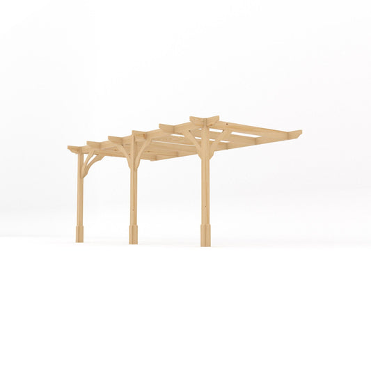 Veranda | Timber Premium Veranda | Wall Mounted Garden Structure | Heavyweight Section Timber | Light Green | 4.2m Depth x 4.8m Length