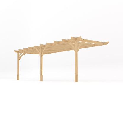 Wall Mounted Premium Pergola - Light Green - 2.4m Depth x 6.6m Length