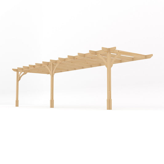 Veranda | Timber Premium Veranda | Wall Mounted Garden Structure | Heavyweight Section Timber | Light Green | 4.2m Depth x 7.8m Length