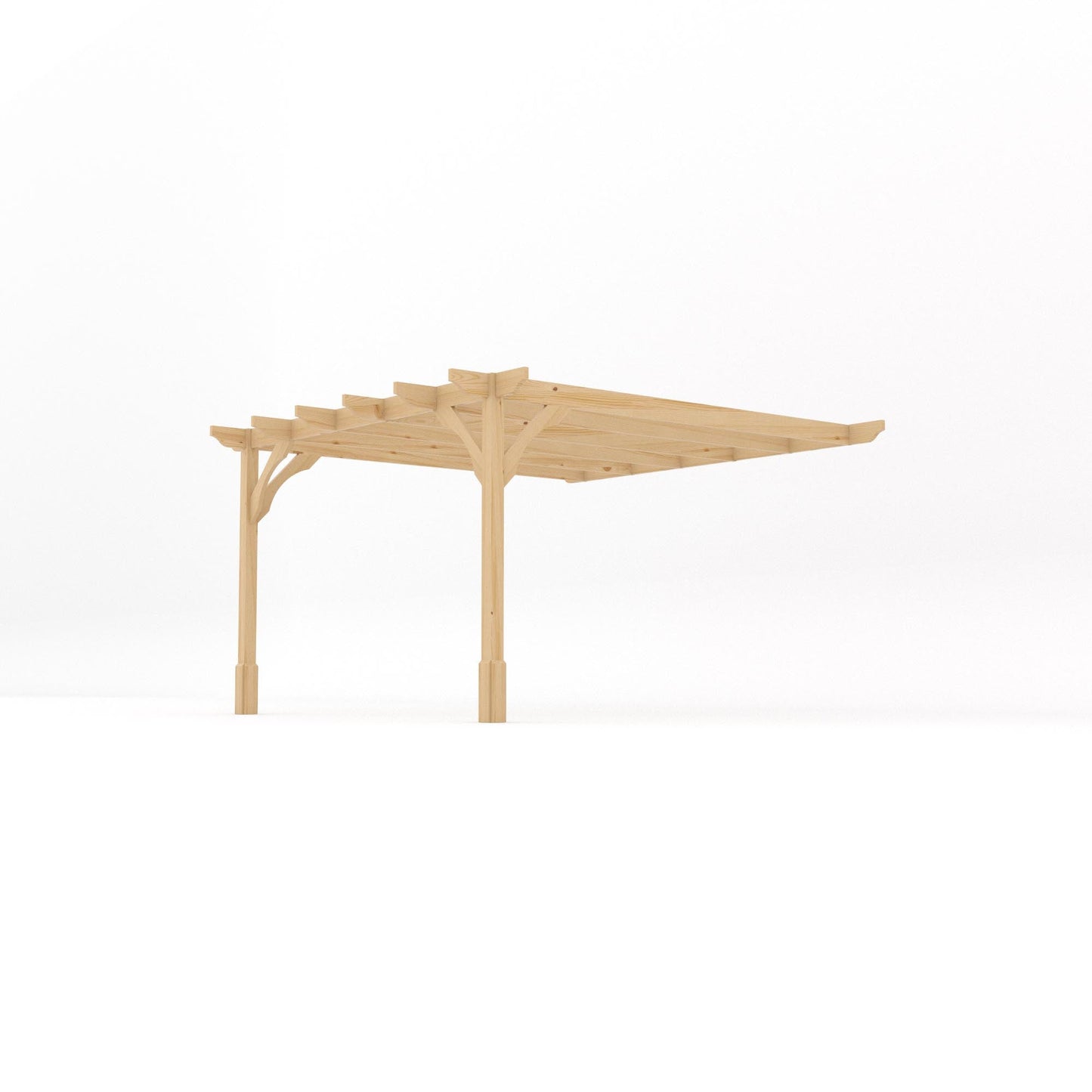 Wall Mounted Premium Pergola - Light Green - 3.6m Depth x 3.6m Length