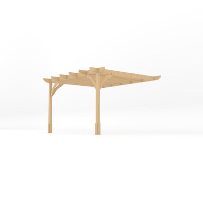 Wall Mounted Premium Pergola - Light Green - 3m Depth x 3.6m Length