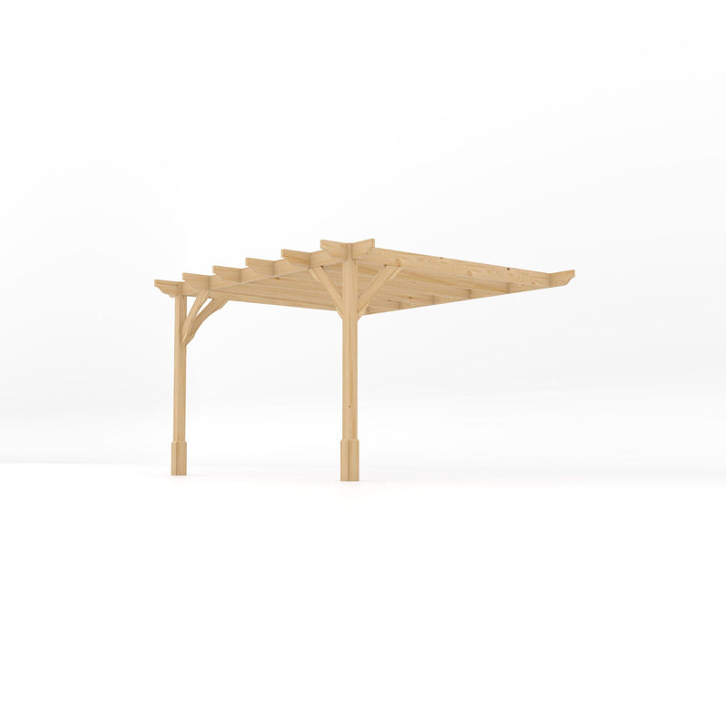 Wall Mounted Premium Pergola - Light Green - 3m Depth x 3.6m Length