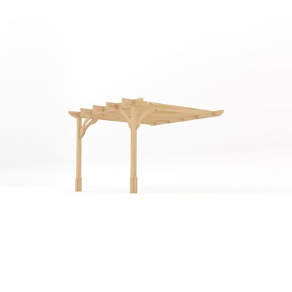 Wall Mounted Premium Pergola - Light Green - 3m Depth x 3m Length