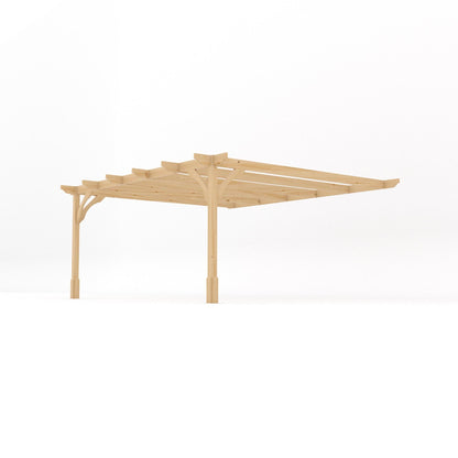 Wall Mounted Premium Pergola - Light Green - 4.8m Depth x 4.8m Length