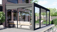 MB Wedge Gable Infill by Roma Verandas - anthracite grey ral 7016 left sliding glass door wedge right sliding glass door wedge sliding d