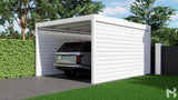 MB Carport by Roma Verandas - white ral 9016 3x aluminium fixed wall