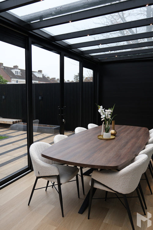 MB Glass Side Wall by Roma Verandas - garden room inside sliding glass doors screens