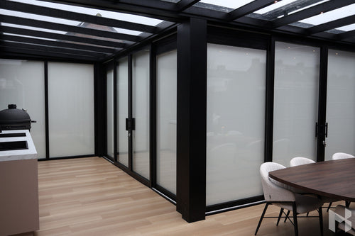 MB Glass Sliding Walls by Roma Verandas - garden room inside sliding glass doors screens