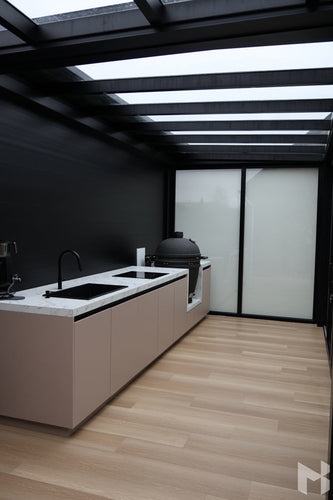 MB Glass Side Wall by Roma Verandas - garden room inside sliding glass doors screens