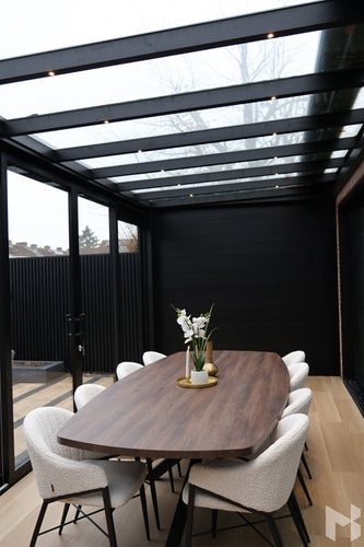 MB Glass Side Wall by Roma Verandas - garden room inside sliding glass doors screens