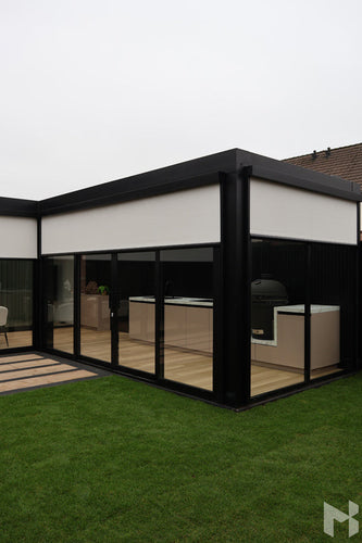 MB Zip Screens by Roma Verandas - garden room outside sliding glass doors screens