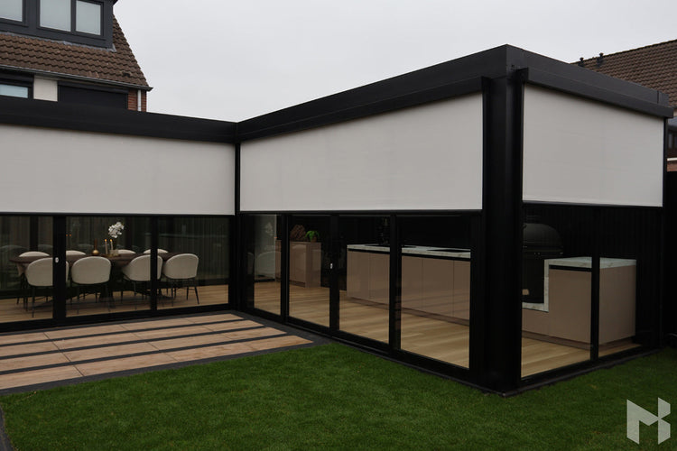 MB Cube Grand by Roma Verandas - garden room outside sliding glass doors screens