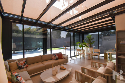 MB Veranda Sun Shading by Roma Verandas - inside sun shading screens protection
