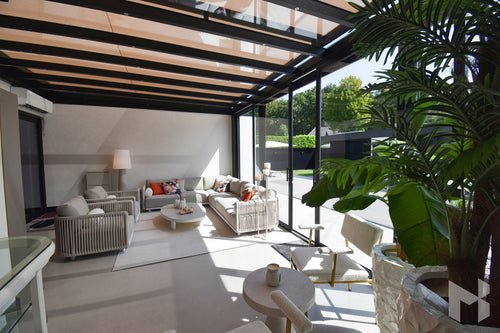 MB Veranda Sun Shading by Roma Verandas - screens sun shading sliding glass walls inside